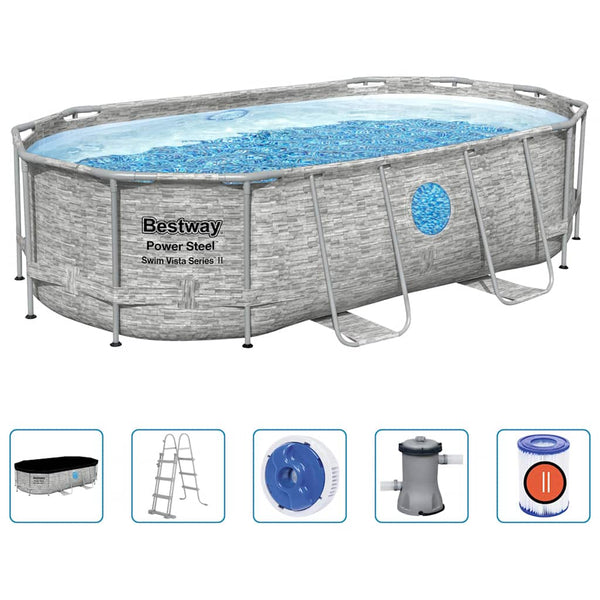 Power Steel Oval Pool Set 427x250x100 cm
