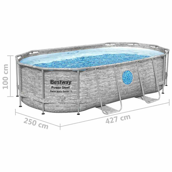Power Steel Oval Pool Set 427x250x100 cm