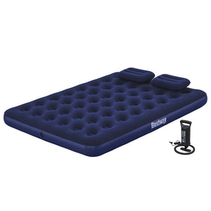 Bestway Luftbett mit Kissen & Luftpumpe Beflockt 203×152×22 cm 67374