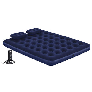 Bestway Luftbett mit Kissen & Luftpumpe Beflockt 203×152×22 cm 67374