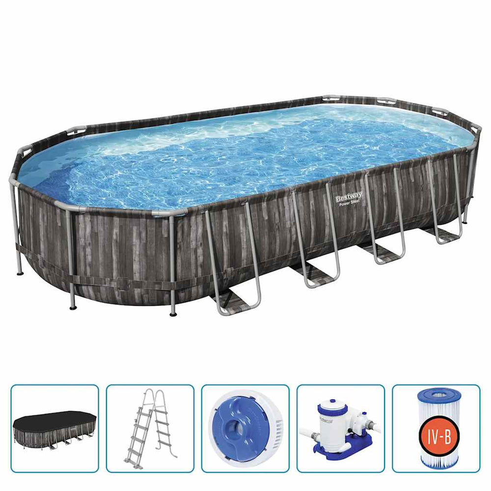 Bestway Oval Pool Set 7.32x3.66x1.22m