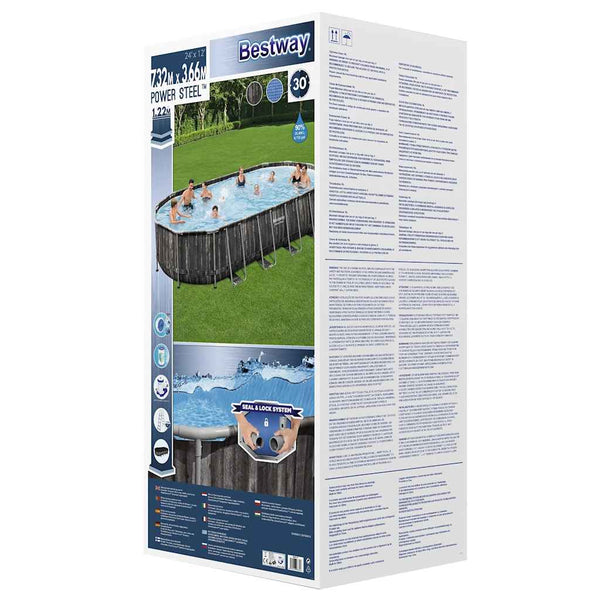 Bestway Oval Pool Set 7.32x3.66x1.22m