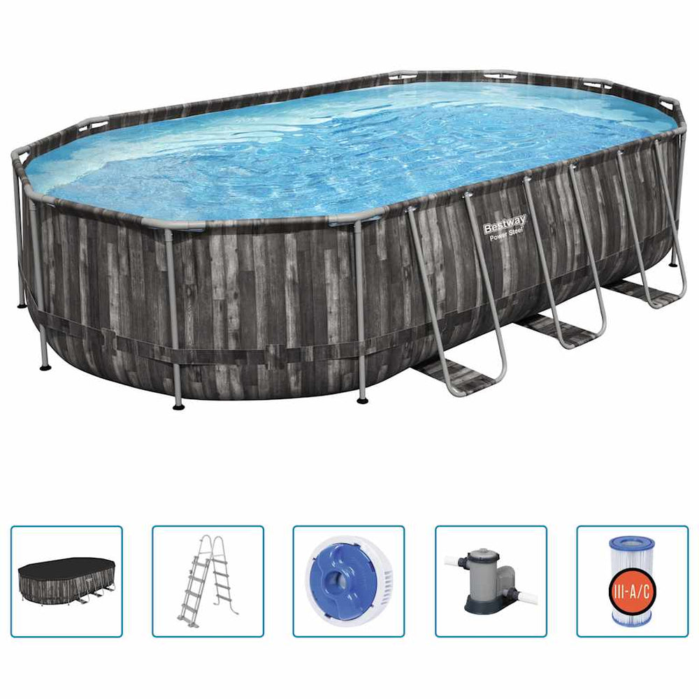 Bestway Power Steel Oval Pool Set