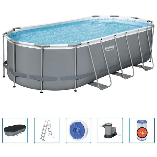 Bestway Power Steel Oval Pool 549x274x122 cm