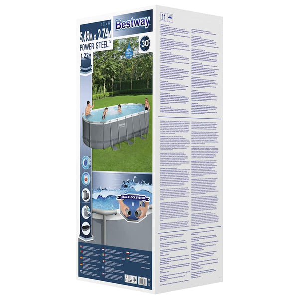 Bestway Power Steel Oval Pool 549x274x122 cm