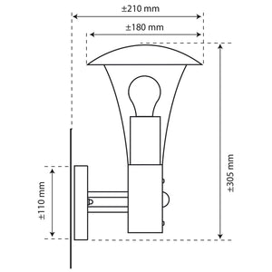 Ranex Wandleuchte mit PIR-Sensor 60 W Chrom 5000.318