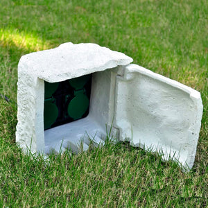 4-fach Gartensteckdose, Wasserfest, Kunstharz Weiß