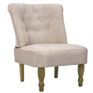 vidaXL Chaise française crème Tissu