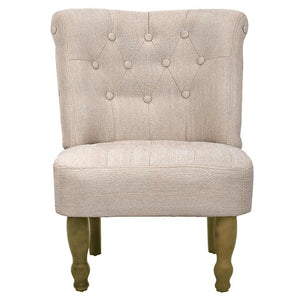 vidaXL Chaise française crème Tissu