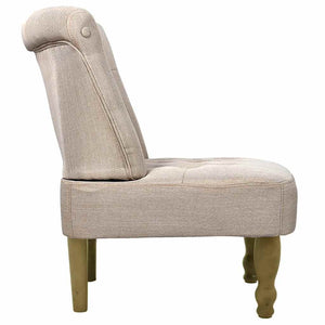vidaXL Chaise française crème Tissu