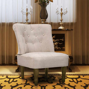 vidaXL Chaise française crème Tissu