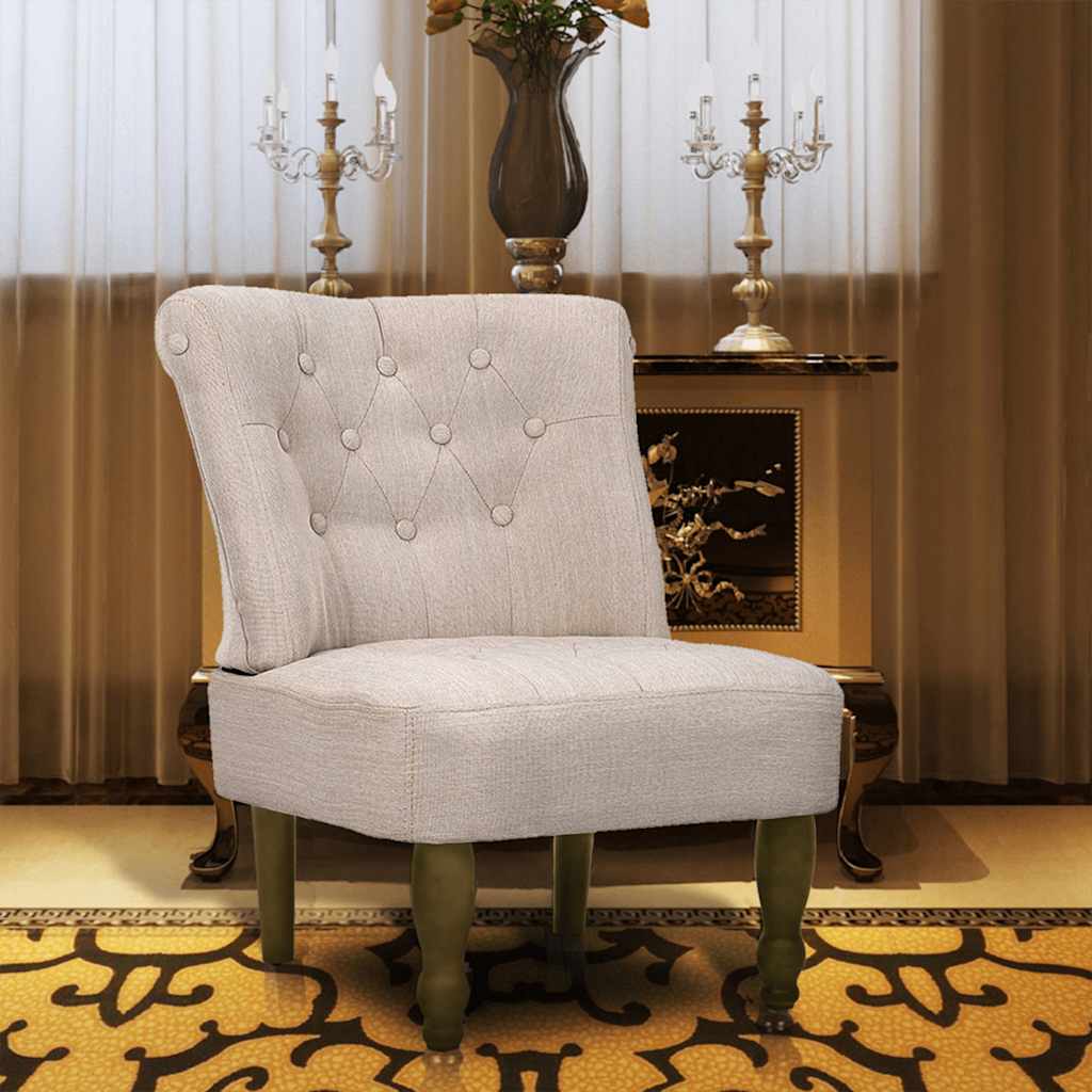 vidaXL Chaise française crème Tissu
