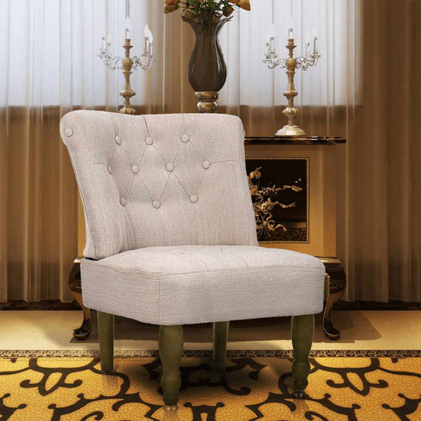 vidaXL Chaise française crème Tissu