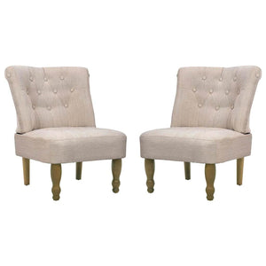 Französische Stühle Creme Stoff 2er Set