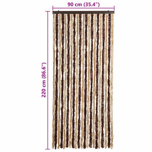 Insektenschutz-Vorhang Beige und Hellbraun 90x220 cm Chenille