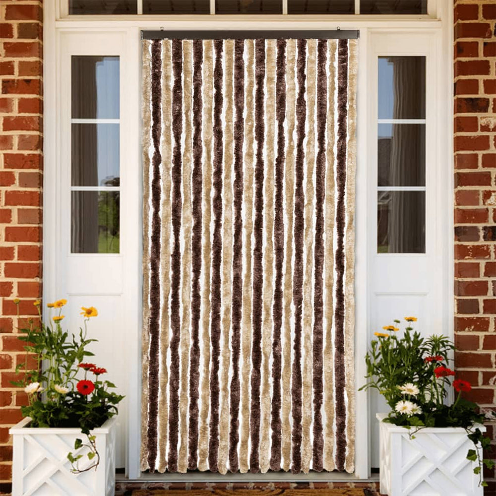 Chenille Insektenschutzvorhang Beige/Hellbraun 90x220cm
