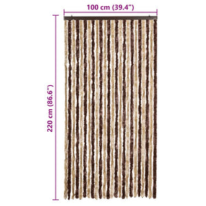 Chenille Insektenschutzvorhang 100x220 cm Beige/Hellbraun