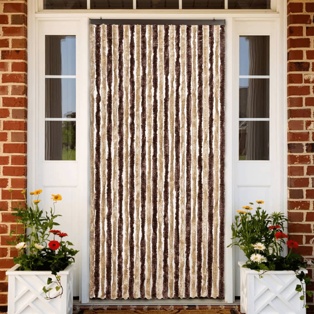 Chenille Insektenschutzvorhang 100x220 cm Beige/Hellbraun