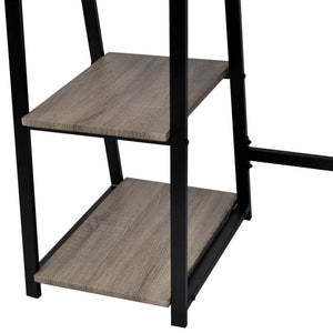 vidaXL Desk with 2 Shelves Grey and Oak