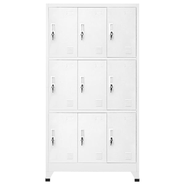 Schließfachschrank mit 9 Fächern Stahl 90x45x180 cm Grau