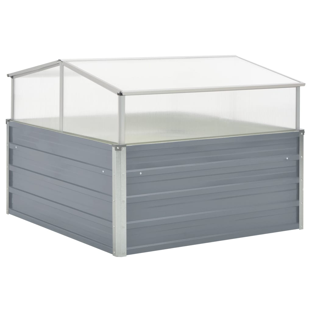 Gewächshaus Grau Verzinkt 100x100x85 cm