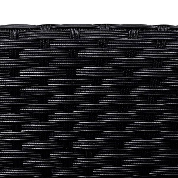 Schwarze Poly Rattan Sonnenliege