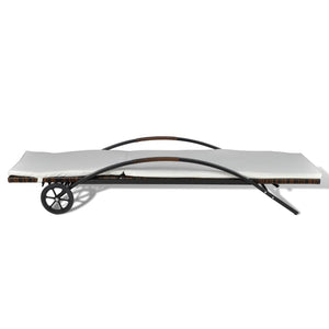 Poly Rattan Sonnenliege mit Polster Braun