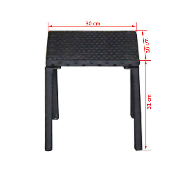 Poly Rattan Sonnenliegen mit Tisch, Schwarz