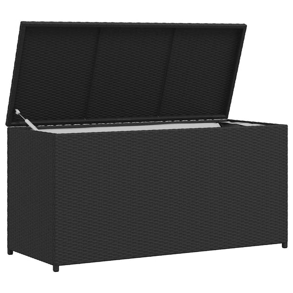 Garten Auflagenbox Schwarz 120 cm Poly Rattan