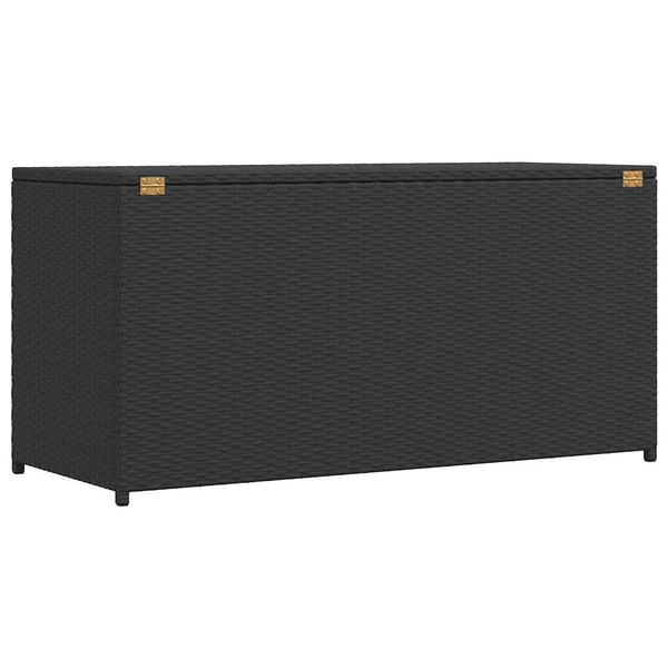 Garten Auflagenbox Schwarz 120 cm Poly Rattan