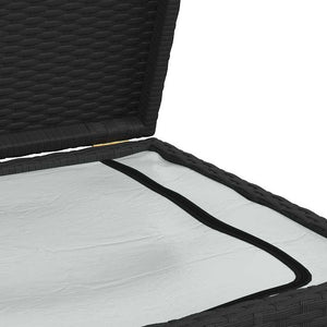 Garten Auflagenbox Schwarz 120 cm Poly Rattan