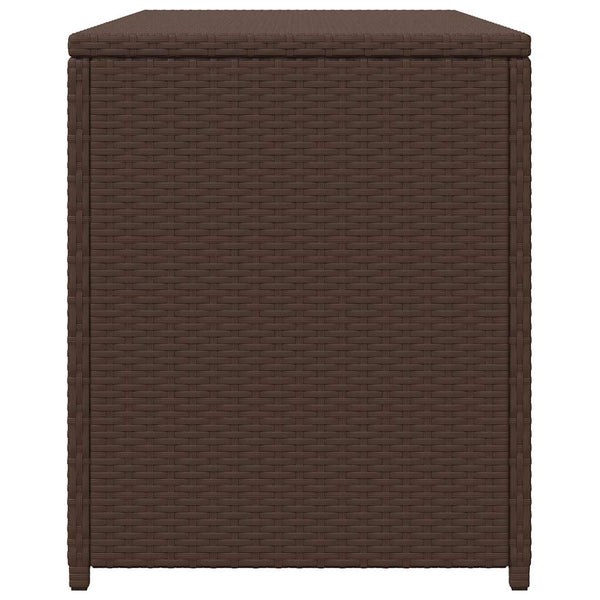 Garten Auflagenbox Braun Poly Rattan 120 cm