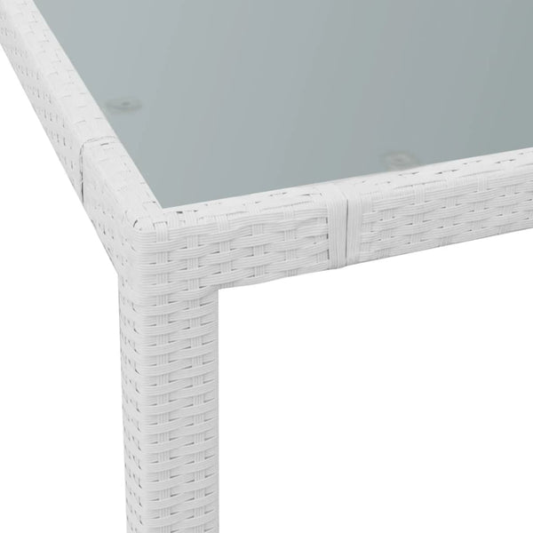 5-teilige Garten Essgruppe Cremeweiß Poly Rattan