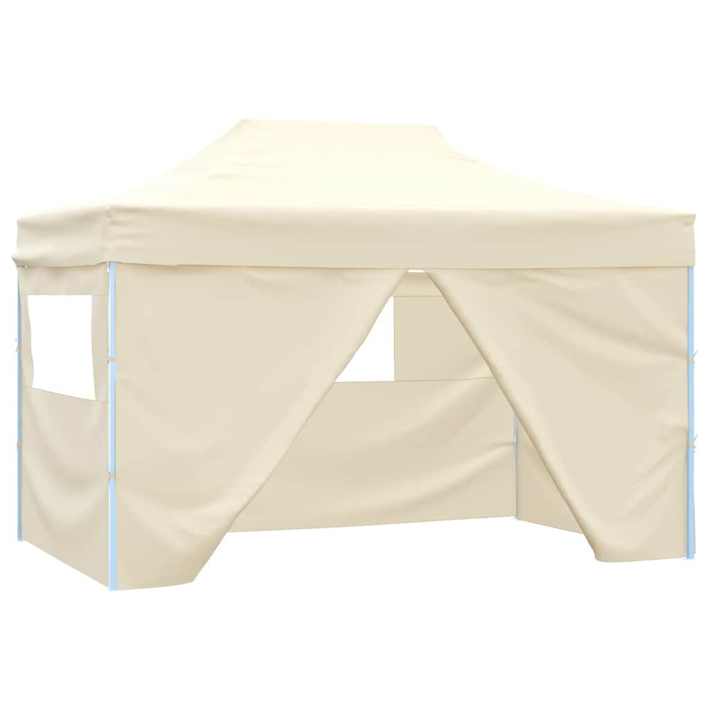 Faltzelt Pop-Up 3x4,5m Cremeweiß mit 4 Seitenteilen