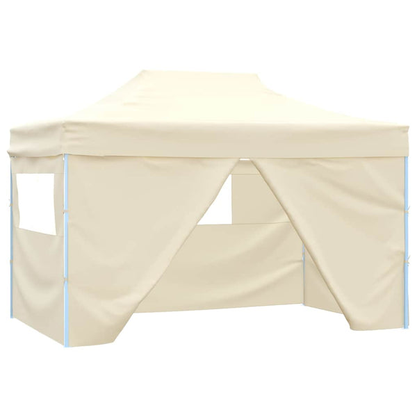 Faltzelt Pop-Up 3x4,5m Cremeweiß mit 4 Seitenteilen