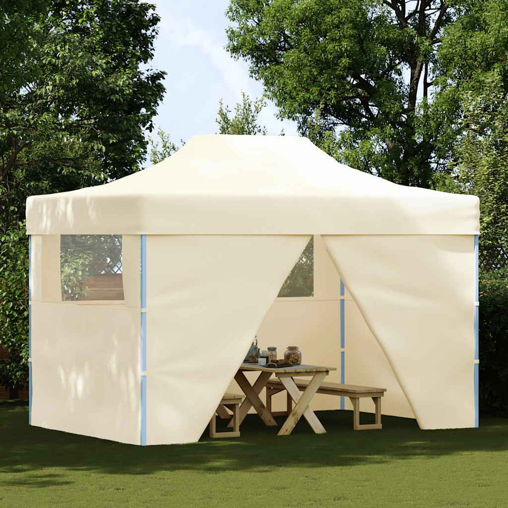 Faltzelt Pop-Up 3x4,5m Cremeweiß mit 4 Seitenteilen