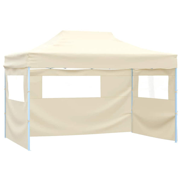 Faltzelt Pop-Up 3x4,5m Cremeweiß mit 4 Seitenteilen