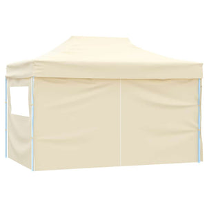 Faltzelt Pop-Up 3x4,5m Cremeweiß mit 4 Seitenteilen