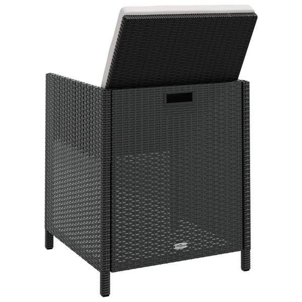 5-tlg. Garten Essgruppe Poly Rattan Schwarz