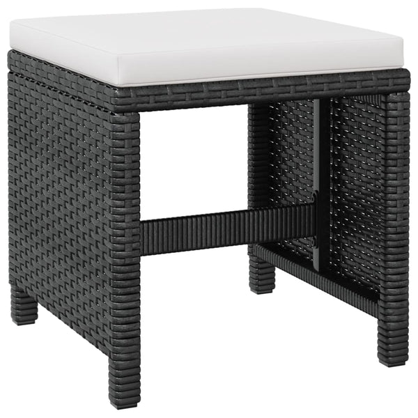 5-tlg. Garten Essgruppe Poly Rattan Schwarz