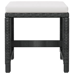 5-tlg. Garten Essgruppe Poly Rattan Schwarz