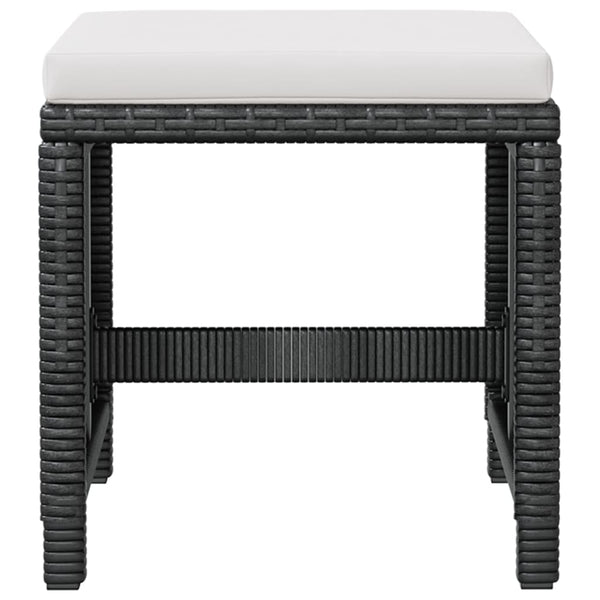 5-tlg. Garten Essgruppe Poly Rattan Schwarz