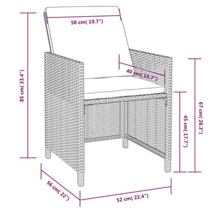 5-tlg. Garten Essgruppe Poly Rattan Schwarz