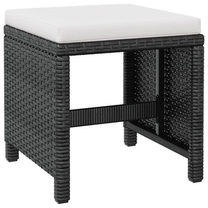 9-teilige Garten Essgruppe Poly Rattan Akazie Schwarz