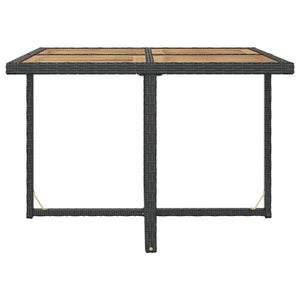9-teilige Garten Essgruppe Poly Rattan Akazie Schwarz