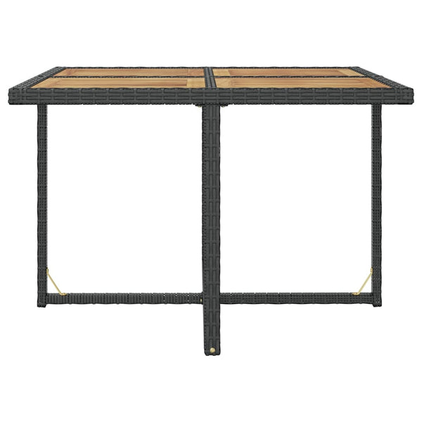 9-teilige Garten Essgruppe Poly Rattan Akazie Schwarz