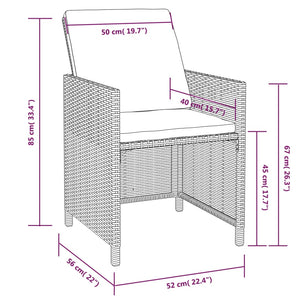 11-tlg. Garten Essgruppe Poly Rattan Schwarz