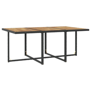 11-tlg. Garten Essgruppe Poly Rattan Schwarz