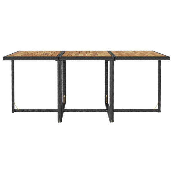 11-tlg. Garten Essgruppe Poly Rattan Schwarz