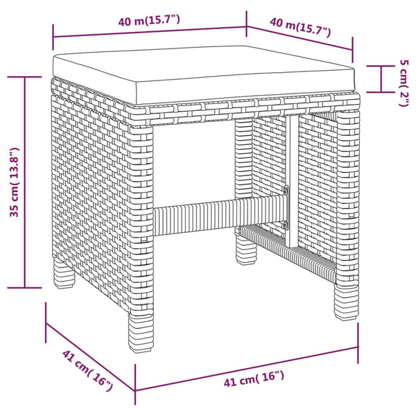 13-teilige Garten Essgruppe Poly Rattan Schwarz